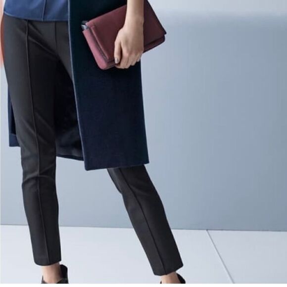 Rag & Bone Polly black side zip ankle pants size 4 Pin-tucked Center Seams - Picture 4 of 16